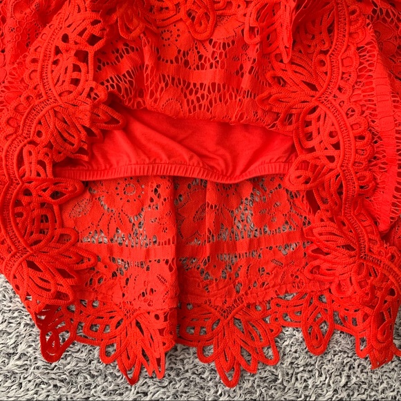 Free People Sweet Dreams Lace Crop Top Red - Picture 8 of 11